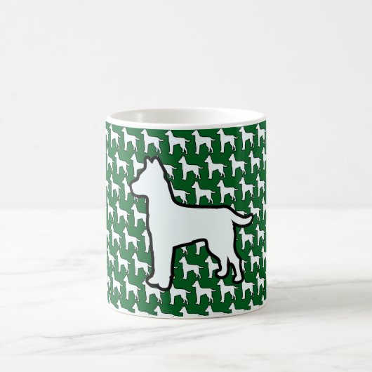 Grote Witte Hond Groen Koffiemok (Center)