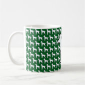 Grote Witte Hond Groen Koffiemok (Links)