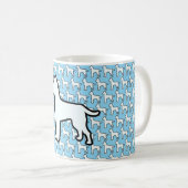 Grote Witte Hond Lt Blauw Koffiemok (Voorkant rechts)