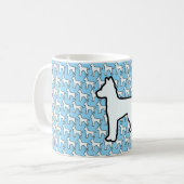 Grote Witte Hond Lt Blauw Koffiemok (Voorkant links)
