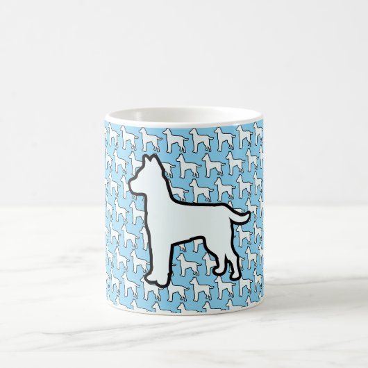 Grote Witte Hond Lt Blauw Koffiemok (Center)