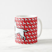 Grote Witte Hond Rood Koffiemok (Voorkant rechts)