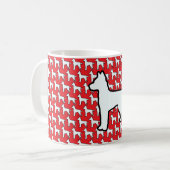 Grote Witte Hond Rood Koffiemok (Voorkant links)