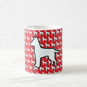 Grote Witte Hond Rood Koffiemok