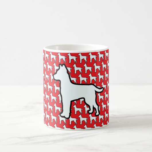 Grote Witte Hond Rood Koffiemok (Center)