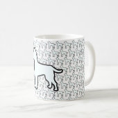 Grote Witte Hond Witte Koffiemok (Voorkant rechts)