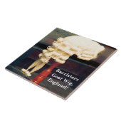 Grote witte keramische tegel Barristers / Law Geit Tegeltje (Zijkant)