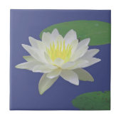 "GROTE WITTE LOTUS BLOSSOM": KERAMISCHE TIL/TRIVET TEGELTJE (Voorkant)