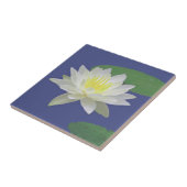 "GROTE WITTE LOTUS BLOSSOM": KERAMISCHE TIL/TRIVET TEGELTJE (Zijkant)
