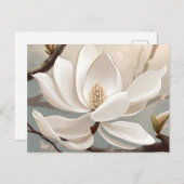 Grote witte Magnolia bloem Briefkaart (Voorkant / Achterkant)