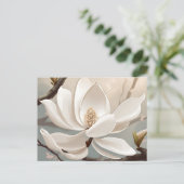 Grote witte Magnolia bloem Briefkaart (Staand voorkant)