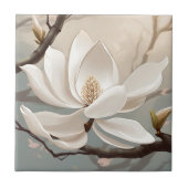 Grote witte Magnolia bloem Tegeltje (Voorkant)