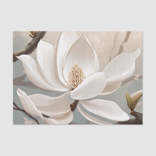 Grote witte Magnolia bloem Tissuepapier (Voorkant)