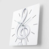 grote witte muziekspeler vierkante klok (Hoek)