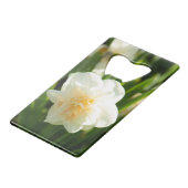 Grote witte narcissen op een lentedag   creditkaart flessenopener (Voorkant Gekanteld)