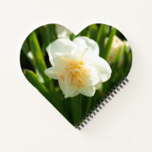 Grote witte narcissen op een lentedag notitieboek (Achterkant)
