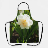 Grote witte narcissen op een lentedag schort (Voorkant)