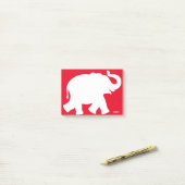 Grote Witte Olifant Silhouet op Rood Post-it® Notes (Op bureau)