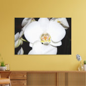 grote witte orchidee bloei canvas print (Insitu (Woonkamer))