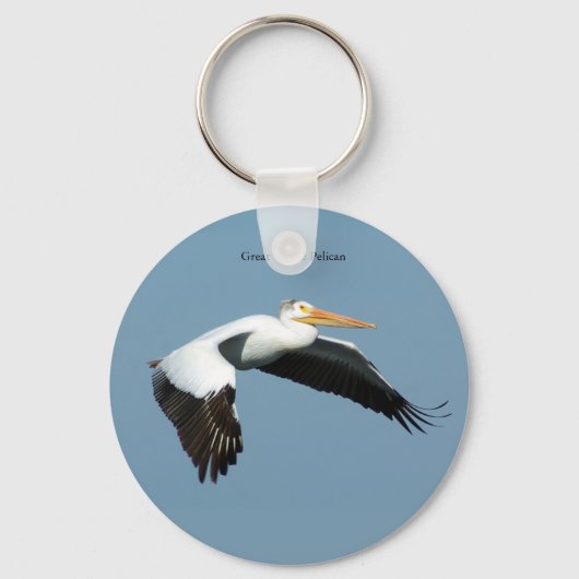 Grote witte Pelican-knoopsleutelketen Sleutelhanger (Voorkant)