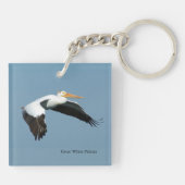 Grote witte pelicische acrylsleutelketen sleutelhanger (Achterkant)