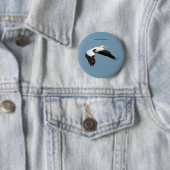 Grote Witte Pelikaan knop Ronde Button 5,7 Cm (In situ)