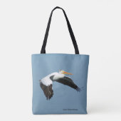 Grote witte pelikaan over de hele tas (Achterkant)