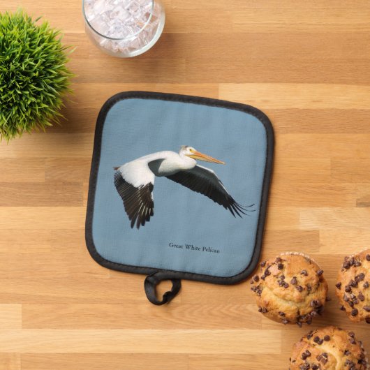 Grote Witte Pelikaan pot houder (Top down)