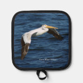 Grote Witte Pelikaan water pot houder (Voorkant)