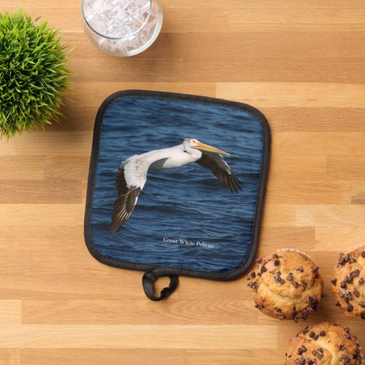 Grote Witte Pelikaan water pot houder (Top down)