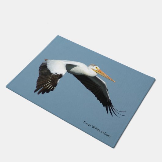 Grote witte pelikaanse deurmat (Schuin)