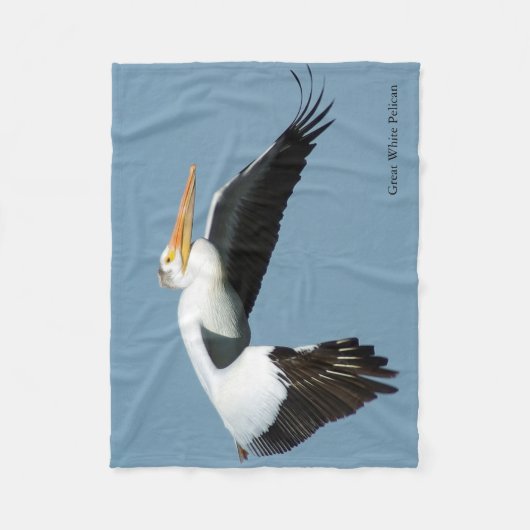 Grote witte pelikaanse vlootsdeken fleece deken (Voorkant)