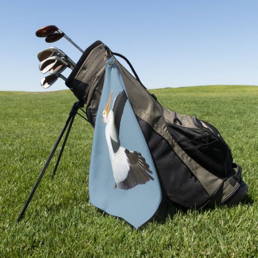 Grote witte pelikische golfhanddoek (Groen)