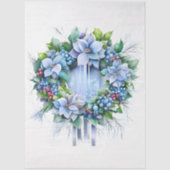 Grote Witte Poinsettias Bloemenkrans Decoupage Tissuepapier (Voorkant)