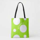 Grote witte pooldots tote bag (Voorkant)