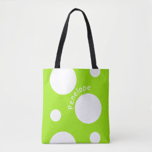Grote witte pooldots tote bag