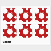 Grote witte pooldots vierkante sticker (Vel)