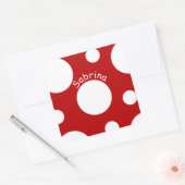 Grote witte pooldots vierkante sticker (Envelop)