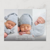 Grote Witte Reiger 3 Foto Geboorteaankondigingen Briefkaart (Voorkant)