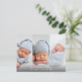 Grote Witte Reiger 3 Foto Geboorteaankondigingen Briefkaart (Staand voorkant)