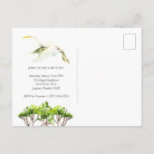 Grote witte reiger 4 foto geboorte aankondigingen (Achterkant)