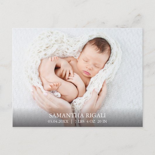 Grote witte reiger foto geboorte aankondigingen (Voorkant)