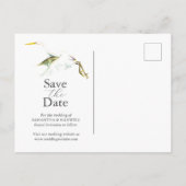 Grote witte reiger red de datum briefkaart (Achterkant)