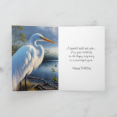 Grote Witte Reiger Vogel Verjaardagskaart Kaart (Binnen)