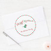 Grote Witte Rode Groene Aangepaste Kerststickers Ronde Sticker (Envelop)