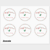 Grote Witte Rode Groene Aangepaste Kerststickers Ronde Sticker (Vel)