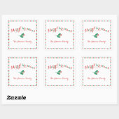 Grote Witte Rode Groene Vierkante Kerststickers Sticker (Vel)