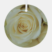 Grote witte roos glas ornament (Achterkant)