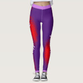 Grote witte scripttekst op PAARSE Leggings (Voorkant)
