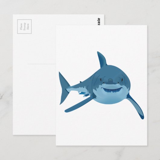 GROTE WITTE SHARK BRIEFKAART (Voorkant / Achterkant)